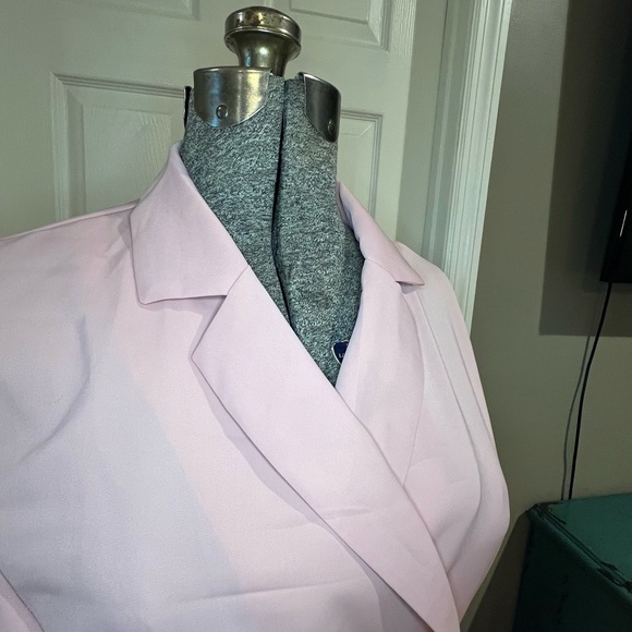 Retro style pink satin dress pleated skirt side zip size L - Picture 6 of 6